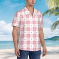 thumbnail image 5 of Goofa Plaid Heart Hawaiian Shirt for Men, Unisex Summer Beach Casual Short Sleeve Button Down Shirts,Aloha Tropical Floral print shirt-Small, 5 of 9