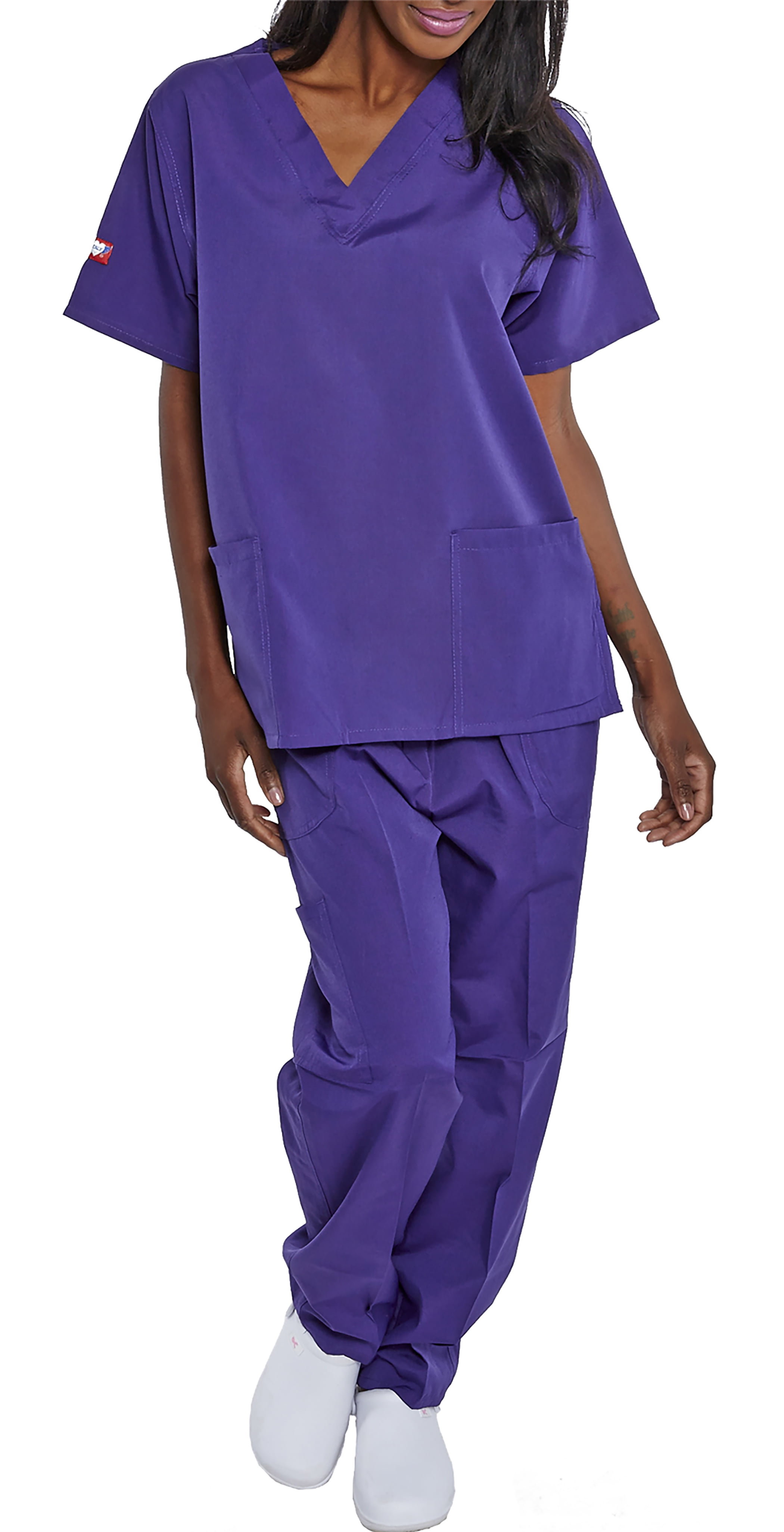 Fashion Brands Group 2602 Women Scrub Sets VNeck Medical Scrubs Draw