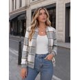thumbnail image 3 of Zeagoo Women' Plaid Shacket Jacket Zip Up Casual Coat Fall Winter Clothes with Pockets Trendy, 3 of 5