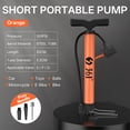 thumbnail image 2 of 361° Portable Bike Floor Pump, Orange 100PSI High Pressure Bicycle Air Pump with Schrader Presta Dunlop Multi-Use Universal Valve, Compact Steel Tube Pump with Free Needle for Bikes, Cars, Balls, 2 of 6
