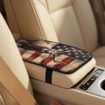 thumbnail image 4 of Xixirimido Car Seat Covers for Front Seats 5Pcs Car Accessories with Seat Belt Covers & Center Console Cover Universal Fit for SUVs,Vans,Trucks,Sedans, Hunting Elk US Flag, 4 of 8