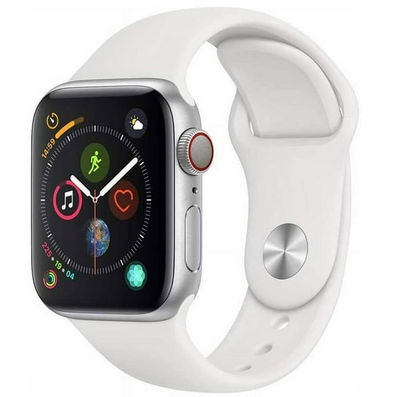 Pre-Owned Apple Watch Series 5 44mm GPS Cellular Unlocked - Silver Aluminum Case - White Sport Band (2019) - Fair