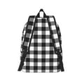 thumbnail image 3 of Balery Black White Plaid Vintage Canvas Backpack for Men and Women - Large Capacity, Durable Travel Laptop Bag for School, Work, Hiking, and Outdoor Activities, 3 of 7