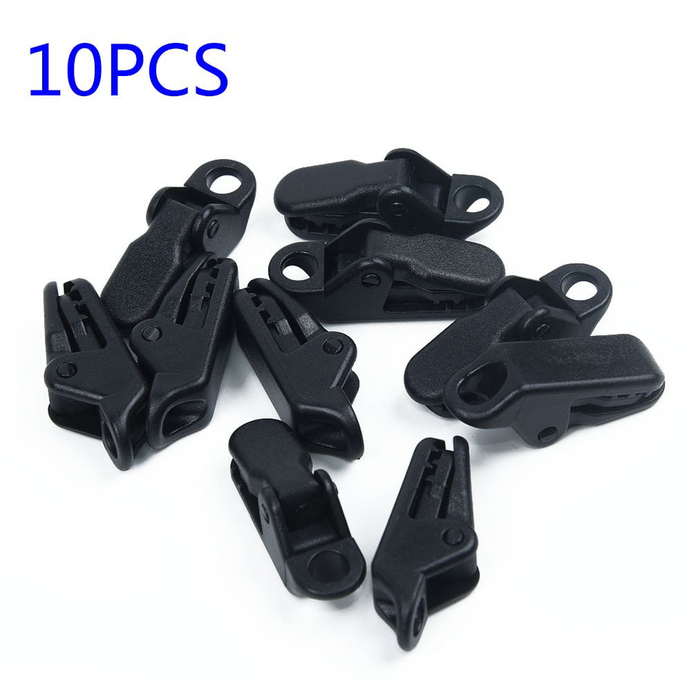 QIFEI Tarp Clips Heavy Duty Lock Grip, 10 Pack Tarp Clamps Heavy Duty,  Shark Tent Fasteners Clips Holder, Pool Awning Cover Bungee Cord Clip, Car  Cover Clamp Black 