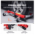 thumbnail image 2 of Wheel Dolly Heavy Duty 1500 Lbs - Vehicle Positioning Jack, Car Lifter for Mobility & Maintenance, Universal Tire Jack with 4 Casters, 2 of 7
