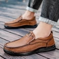 thumbnail image 5 of Mens Casual Moccasins Comfortable Breathable Non-slip Loafers Retro Lightweight Flat Driving Shoes Brown 9 US, 5 of 7