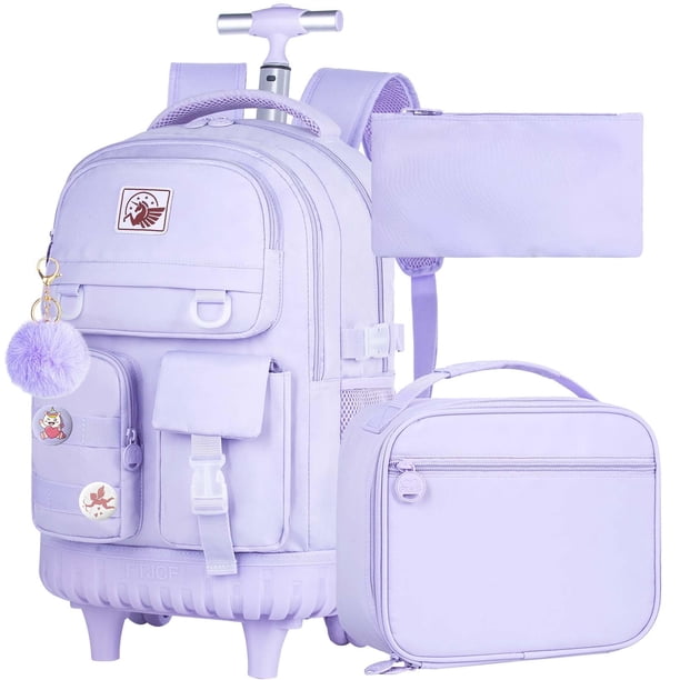 Mochila con ruedas WZLVO para niñas resistente al agua de 21 pulgadas