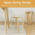 thumbnail image 4 of Costway Set of 4 18" Stacking Stool Round Dining Chair Backless Wood Home Decor, 4 of 9