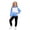 Blue, variant on Color Block Hoodie Sweatsuit Set For Girls 2 Pcs Hooded Sweatshirt Jogger Sweatpants Tracksuit Kids Athletic Solid Outfits