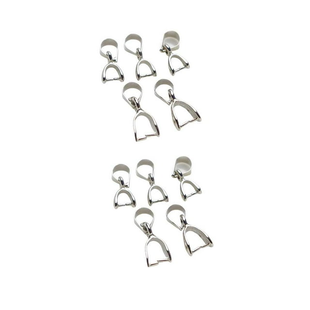 Langgg 10PCS Pinch Clasp Sturdy Lightweight Easy Matching Pendant Connector Elegant Small Bail Connector Earrings Rings 5*9mm