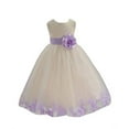 thumbnail image 2 of Ekidsbridal Ivory Tulle Rose Petals Flower Girl Dresses Wedding Pageant Ball Gown Birthday Party Easter Summer 302T 8, 2 of 3