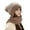 Khaki, variant on Grofry Women Winter Hat with Scarf Thick Warm Plush Windproof Cycling Headwear Contrast Color Elastic Full Protecting Outdoor Travel Skiing Cap