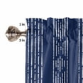 thumbnail image 5 of Half Window Curtain 36 Inches Long, Navy Blue Striped Window Treatment Curtain Drapes, Modern Abstract Art Geometric Stripes Small Tier Curtains for Bathroom Over Sink, 27.5"x36", 2 Panels, 5 of 7