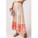thumbnail image 3 of ABPHQTO Falda larga a capas con dobladillo con volantes y estampado floral rosa para mujer, 3 of 5