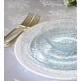 thumbnail image 5 of " OCCASIONS " 100 Plates Pack (50 Guests) Premium Wedding Party Disposable Plastic Plates Set -50 x 10'' Dinner + 50 x 7'' Salad /dessert plates (Coastal Clear & Gold), 5 of 7