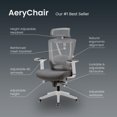thumbnail image 4 of EFFYDESK AeryChair Heavy-Duty Executive Home Office Chair Ergonomic Desk Chair with Lumbar Support 4D Armrest Adjustable Task Chair (Pearl White), 4 of 8