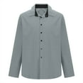 thumbnail image 3 of Men's Long Sleeve Button Down Shirts Casual Untucked Shirts Pocket Dress Shirts Beach Wedding Shirts, 3 of 5