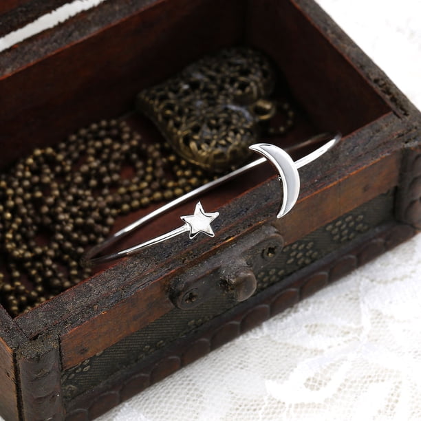 Pulsera de Cobre ANGGREK Brazalete con Decoración de Estrella de Luna para Fiesta de Mujeres