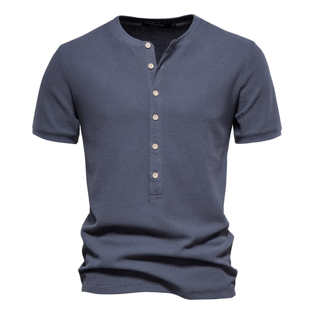zanvin Summer Tops, Men's Fashionable Solid V-neck Neck Slim Fit Bottom Shirt Blouses