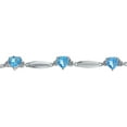 thumbnail image 2 of 1.00 CT Heart 5MM Blue Topaz and Diamond Sterling Silver Bracelet, 2 of 2