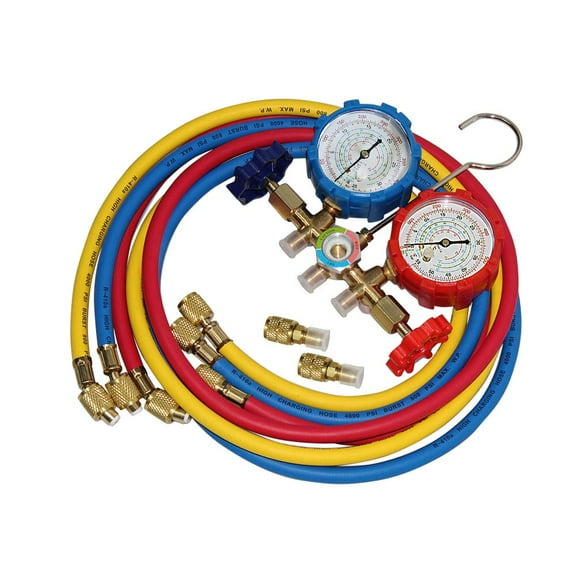 ZXMT 5FT AC Diagnostic Manifold Freon Gauge Set for R410A R404A R22 R134A R12 R22 and R502 Refrigerant AC House Air Condition HVAC 60"