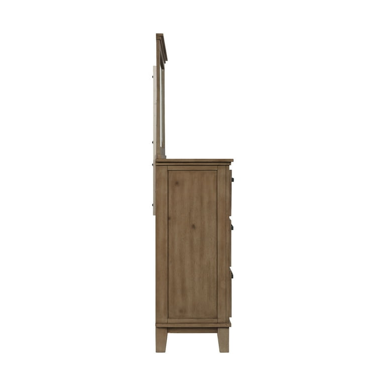 Picket House Furnishings Jaxon 6 Drawer Dresser with Mirror in Grey