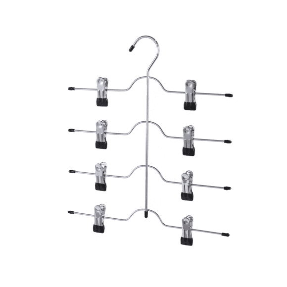 Mainstays, Multifunctional Metal Pants / Skirts Hangers with Adjustable Clips, black