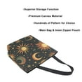 thumbnail image 3 of FORMRS Womens Canvas Tote Bag with Zipper Inner Pocket Shoulder Handbag, Sun Moon and Stars Pattern, 3 of 7