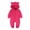 Hot Pink, variant on Toddler Boys Girls Clothes Animal Jumpsuit Baby Romper Fall Winter Harper Thickened Romper Ear Styling Solid Color Dopamine Color Zipper Jumpsuits Navy 12-24 Months