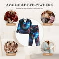 thumbnail image 7 of Pofeuu Modern Colorful Eyes Print Womens Pajamas Set Long Sleeve Sleepwear Button Down Nightwear Soft Pj Lounge Sets Button Down Pajamas Women-Medium, 7 of 7