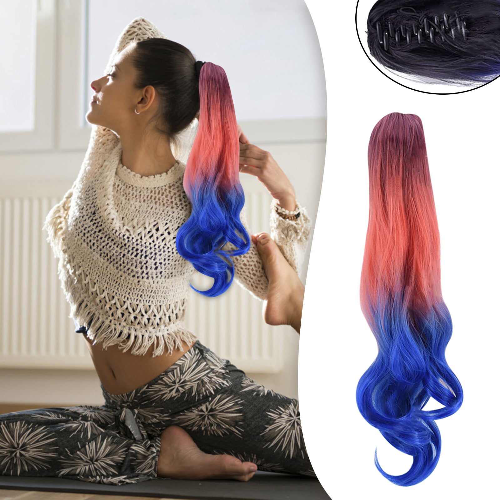 Lace Front Wigs Human Hair Woman Tri-Color Synthetic Long Wavy