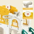 thumbnail image 3 of KTENME 8 in 1 Toddler Slide Indoor Playground, Indoor Slide Toddler Playset for 1-3, Basketball Hoop, Climber, Crawling Tunnel, Telescope, Toy Storage, 3 of 8