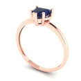 thumbnail image 2 of 1.25 ct Heart Cut Simulated Blue Sapphire Solitaire 18K Rose Gold Womens Engagement Ring, 2 of 5