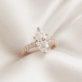 thumbnail image 6 of Caratfinejewels 3.00Ct Marquise Lab Grown Diamond Solitaire Engagement Ring, Pave Band, 10K Rose Gold, 6 of 8