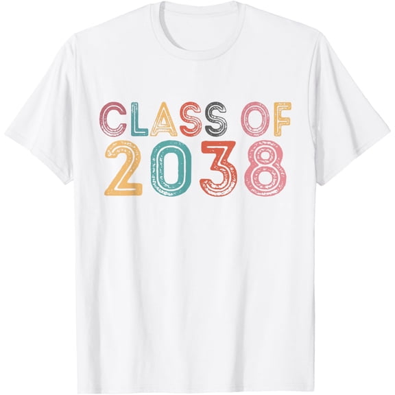 t-shirt Class Of 2038 Grow With Me Graduation 2038 T-Shirt mens, woman, white,funny,journey,Crew Neck, Short Sleeve,custom clothing patterns.gift