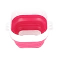 thumbnail image 1 of Cubo de silicona plegable para lavar pinceles de pintura, profesional, con fondo grueso, para principiantes, con tabla de fregar, color rojo, 1 of 14