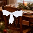 thumbnail image 4 of Extra-Thick Air-Cushioned Chair Back Bow – Decorative Ribbon for Banquet Chairs, Holiday Party Chair Decorations, Elegant Soft Fabric Bow for Weddings, Christmas & Special Events, 13.78in, White, 4 of 6