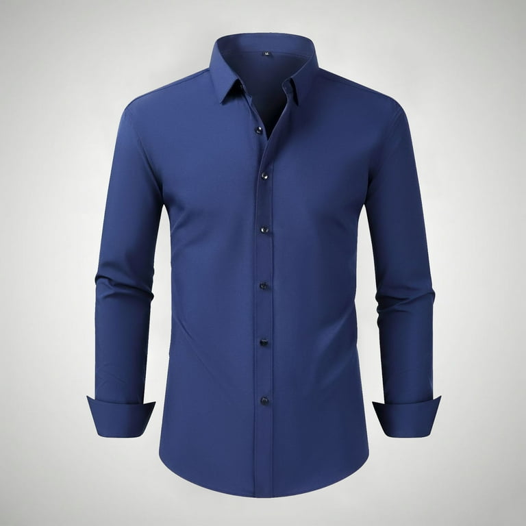 Bazeneo Mens Long Sleeve Dress Shirts Button Up Business Casual Shirts Fitted Non Iron Formal Shirt Plain Colour Slim Fit Tops Wrinkle Free Light Dressy Shirt Office Work Outfits - Walmart.com Bazeneo Mens Long Sleeve Dress Shirts Button Up Business Casual Shirts Fitted Non Iron Formal Shirt Plain Colour Slim Fit Tops Wrinkle Free Light Dressy Shirt Office Work Outfits - Walmart.com