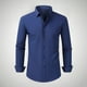 thumbnail image 1 of Blusa y camisa de manga larga con cuello vuelto para hombre, estilo informal, a la moda, con botones y solapa, transpirable, de poliéster, 1 of 5