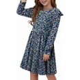 thumbnail image 3 of KISSMODA Girls Long Sleeve Casual A-Line Ruffle Skater Dress, 4-61 Years, 3 of 4