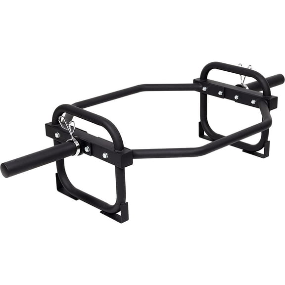 Olympic 2-Inch Hex Weight Lifting Trap Bar for Strength Training, 500-Pound Capacity, Safety Clips, Home Gym for Shoulder Presses, Shrugs, Back Rows, Weightlifting