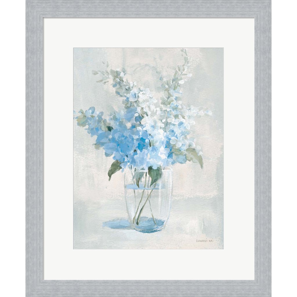 Vintage Bouquet II Blue Floral Framed Wall Art