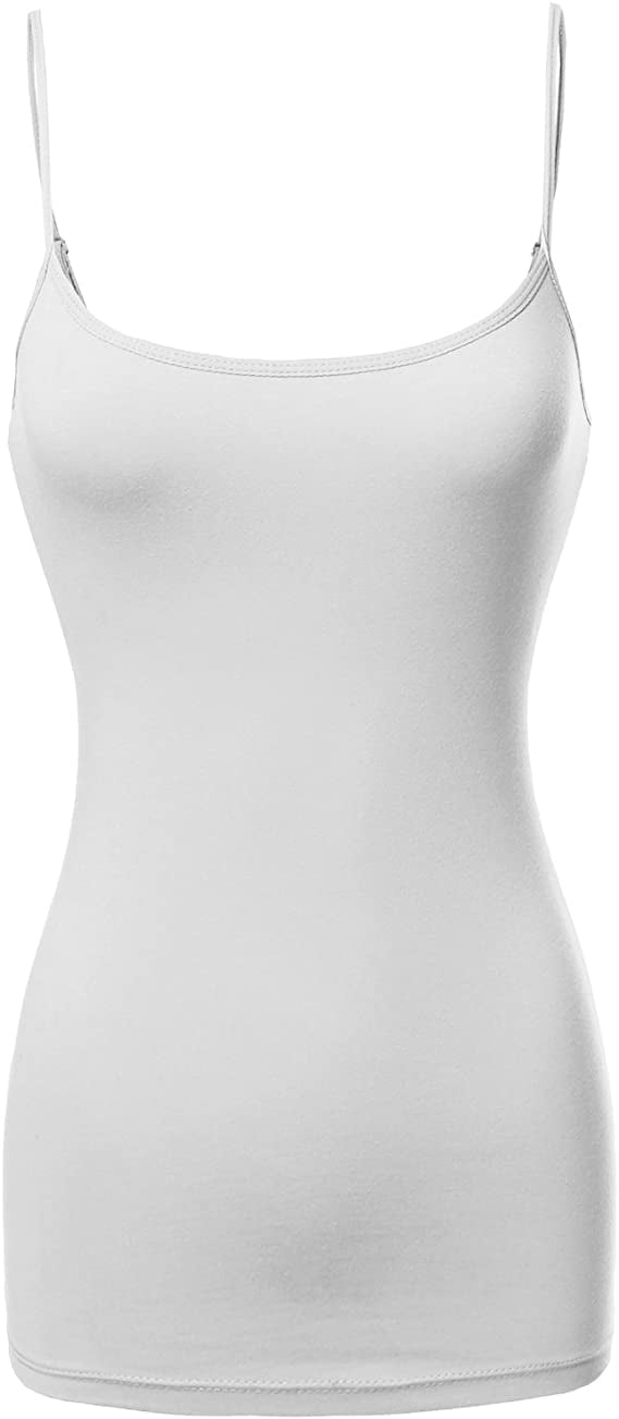 3 Packs - TheLovely Womens & Plus Sizes Basic Solid Long Length Adjustable Spaghetti Strap Tank Top Camisoles - image 2