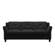 Lifestyle Solutions Taryn Curved Arms Sofa, Black Fabric