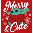 thumbnail image 2 of Girl's Star Wars: The Mandalorian Christmas The Child Merry and Cute  Graphic Tee Red Large, 2 of 5