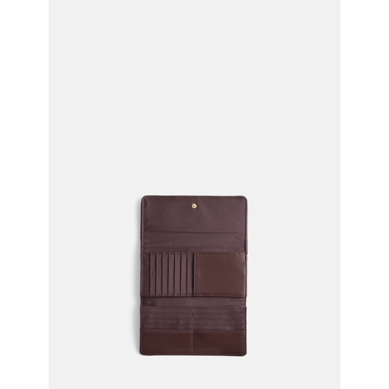 Scenario Woven Faux Leather Clutch Wallet, Warm Chocolate photo 4