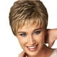 thumbnail image 1 of Pelucas con flequillo para mujer, peluca ondulada suelta, peluca de moda, corte de pelo corto, pelucas rizadas con degradado de color, peluca corta de cabello sintético., 1 of 4