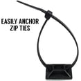 thumbnail image 4 of 1" Self Adhesive Black Cable Zip Tie Mounts 500pcs Orgamizer Squares Clip Manage, 4 of 7