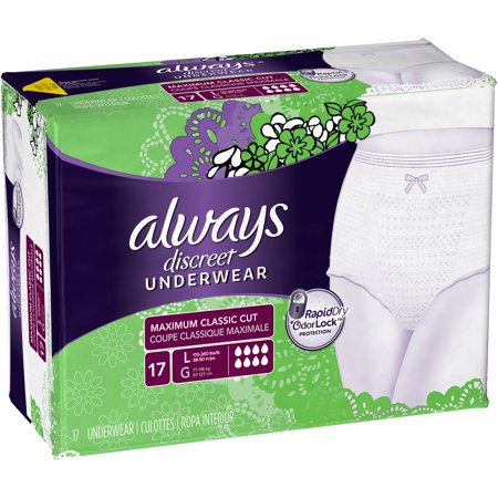 Always Discreet Incontinence Underwear, Large Maximum Absorbency ...