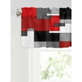 thumbnail image 6 of Valances for Windows Red Gray Rod Pocket Cafe Window Treatments Valance Curtains for Kitchen Bathroom Laundry Basement Windows 42"x12", 6 of 9